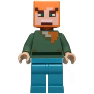 Alex, Reddish Brown Squares on Face — LEGO 21266 The Nether Lava Battle