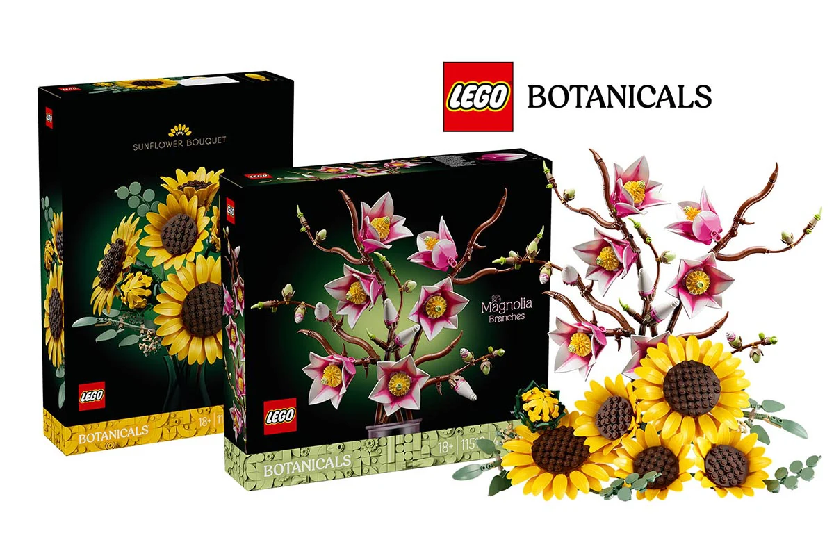 Нові LEGO Botanicals весни 2026: соняшники та магнолія у цеглинковому форматі