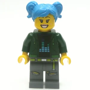 Dark Green Torso, Dark Bluish Grey Legs, Dark Azure Hair — LEGO 31141 Main Street