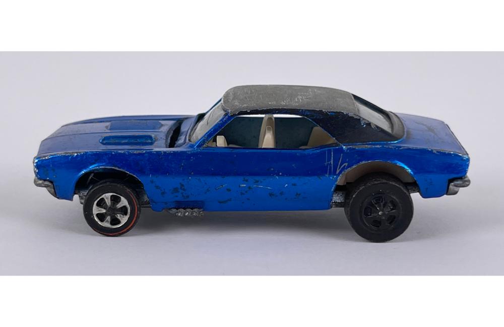 dark blue custom-made Camaro