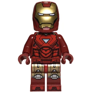 Iron Man Mark 6 Armor, HUD on Face — LEGO 76313 Marvel Logo