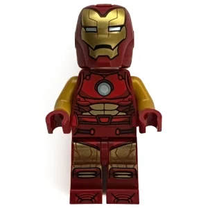 Iron Man, Pearl Gold Arms, Round Arc Reactor, Helmet and Visor — LEGO 76310 Iron Man Car & Black Panther vs Red Hulk