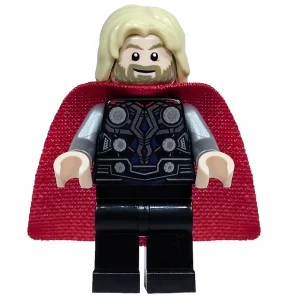Thor, Tan Hair, Black Armor, Red Cape — LEGO 242504 Thor Magazine Gift