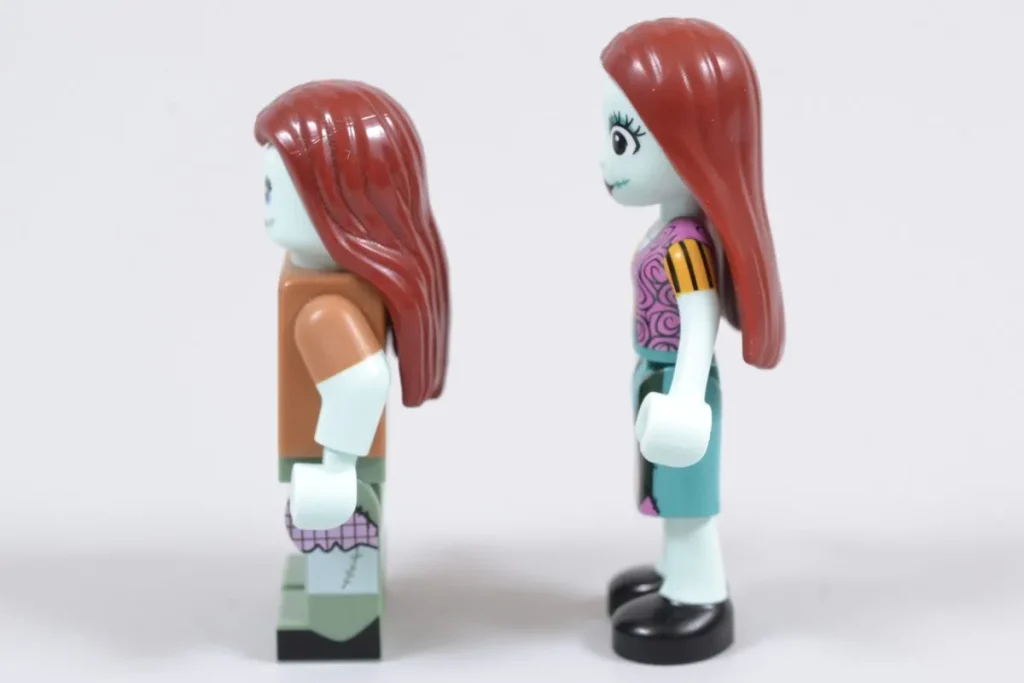 Ліворуч Саллі з набору LEGO 21351 та праворуч Саллі з набору LEGO 43288 (2)