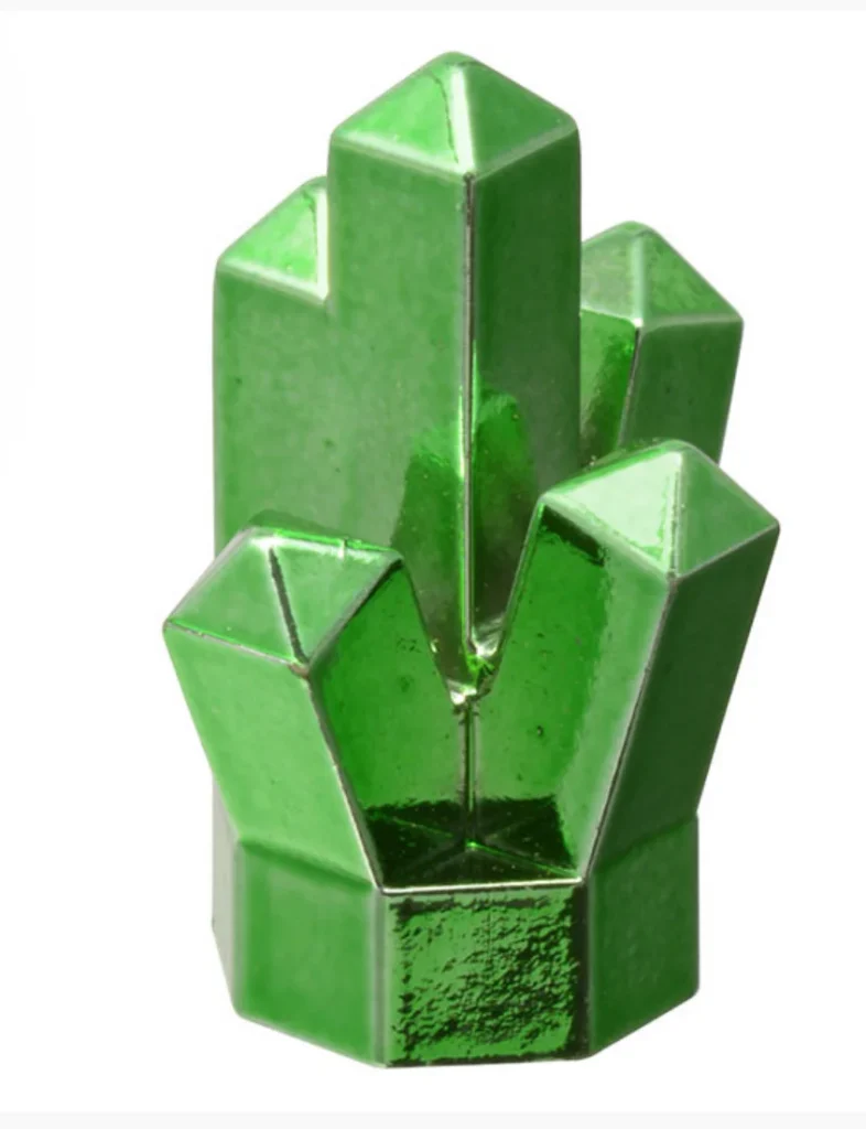 LEGO Chrome Green Rock 1 x 1 Crystal with 5 Points