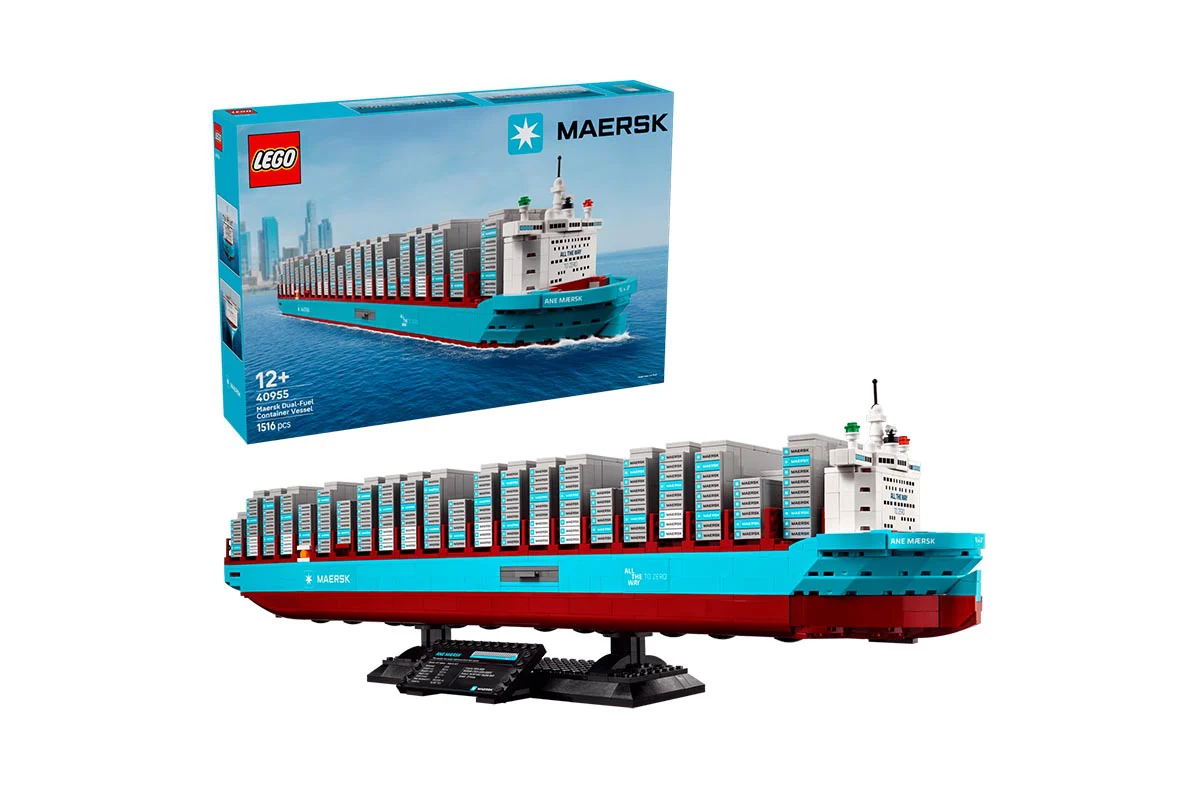 LEGO офіційно представила контейнеровоз Maersk Dual-Fuel 40955: новий набір на основі екологічного судна