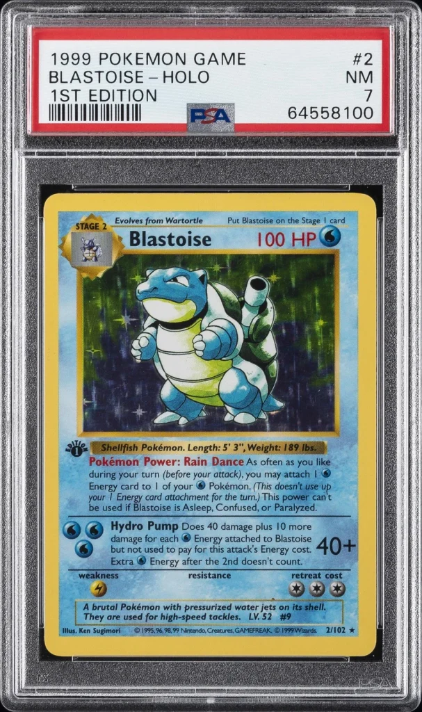 Pokémon TCG Pokémon Game Blastoise (Base Set, 1st Edition, 1999)