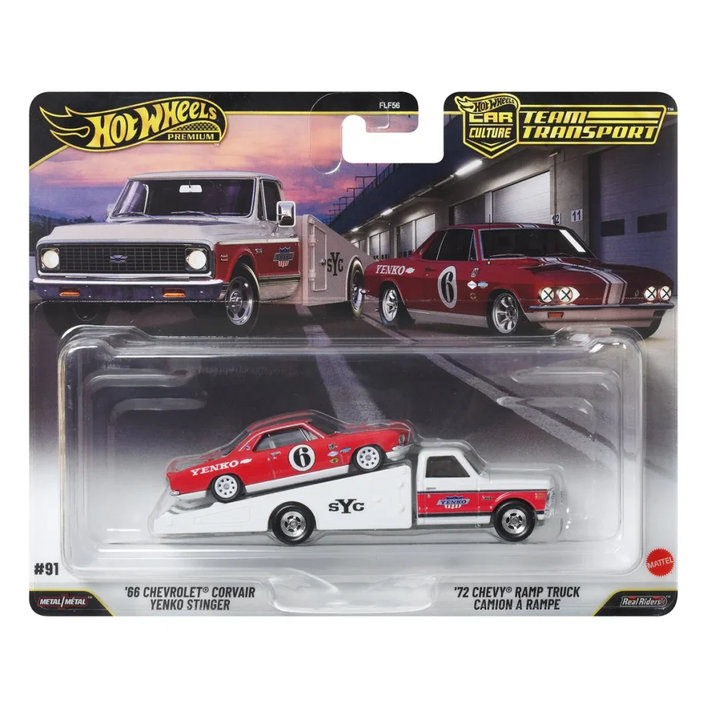 Hot Wheels 66 Chevrolet Corvair Yenko Stinger/ 72 Chevy Ramp Truck Camion A Rampe