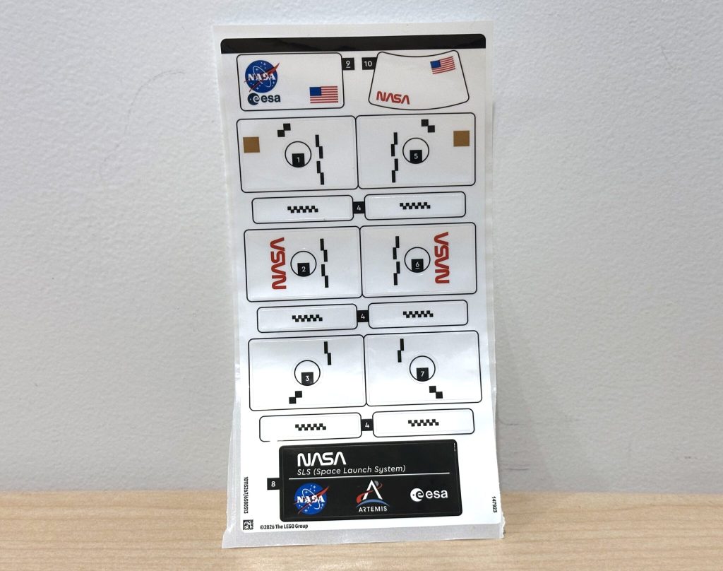 наліпки LEGO Technic 42221 NASA Artemis Space Launch System Rocket