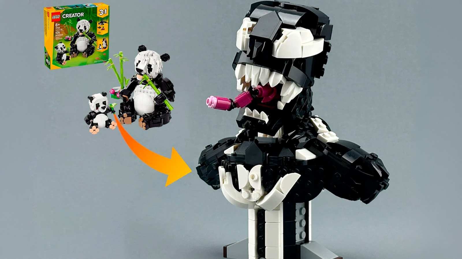 Як перетворити набір LEGO Creator Panda Family 31165 на Венома: унікальна альтернативна збірка
