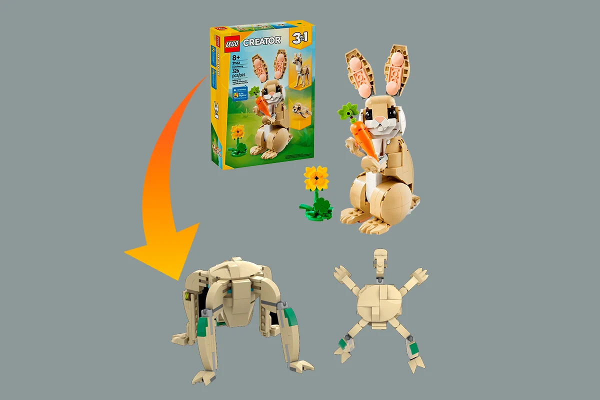 Альтернативна збірка набору LEGO Creator 3-in-1 31162 Cute Bunny підкорює фанатів: бюджетний спосіб отримати Роккі з «Проєкту “Аве Марія”»