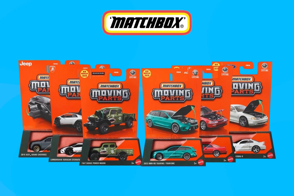 Нові автомобілі серії Matchbox Moving Parts: Ford Mustang Cobra R, Dodge Power Wagon та інші новинки для колекціонерів