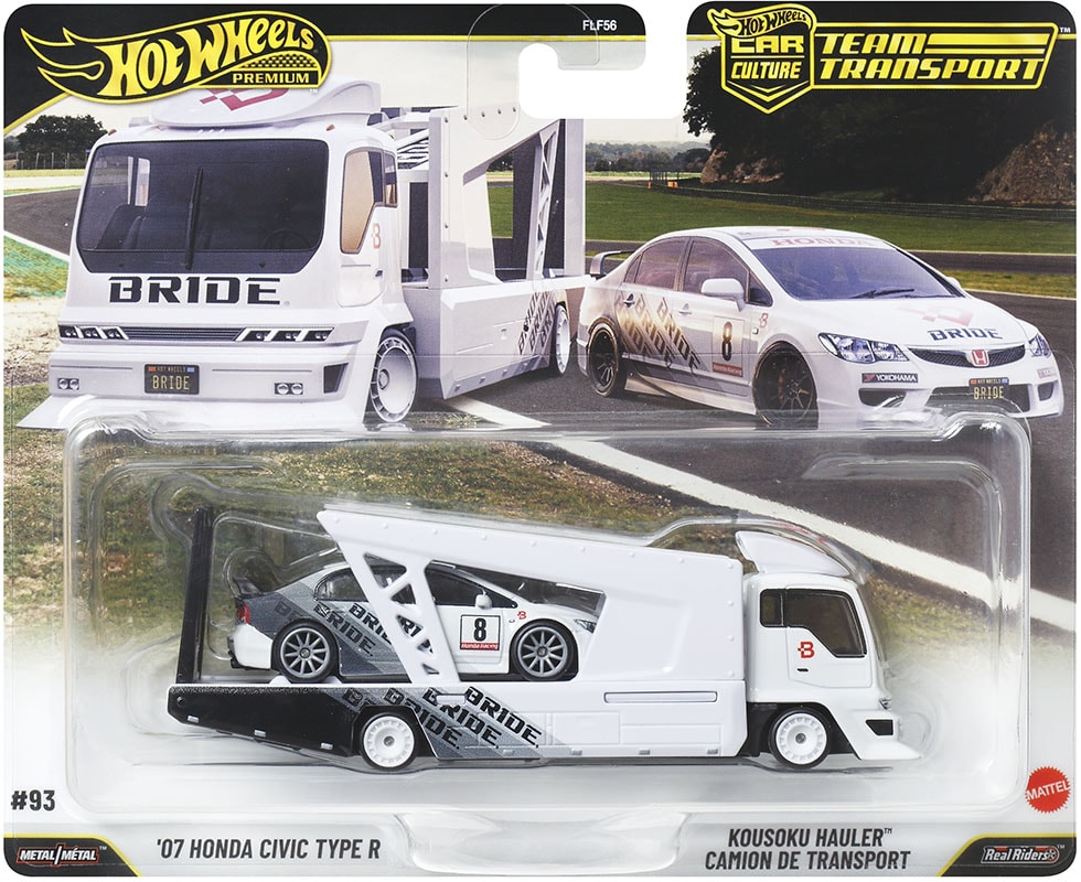 Hot Wheels автомобіль ’07 Honda Civic Type R (FD2)/транспортер Kousouku Hauler