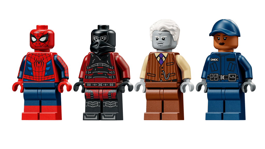 Мініфігурки набору LEGO Marvel 76349 Spider-Man Prison Transport Chase