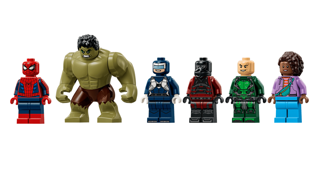 Мініфігурки набору LEGO Marvel 76350 Spider-Man vs. Hulk Epic Clash