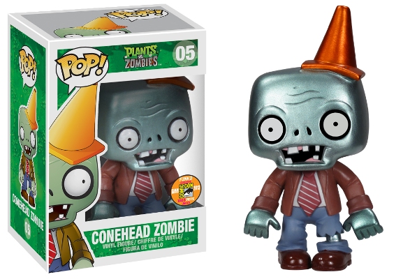 Funko Pop Plants Vs Zombies Conehead Zombie (Metallic) SDCC 2013 #05
