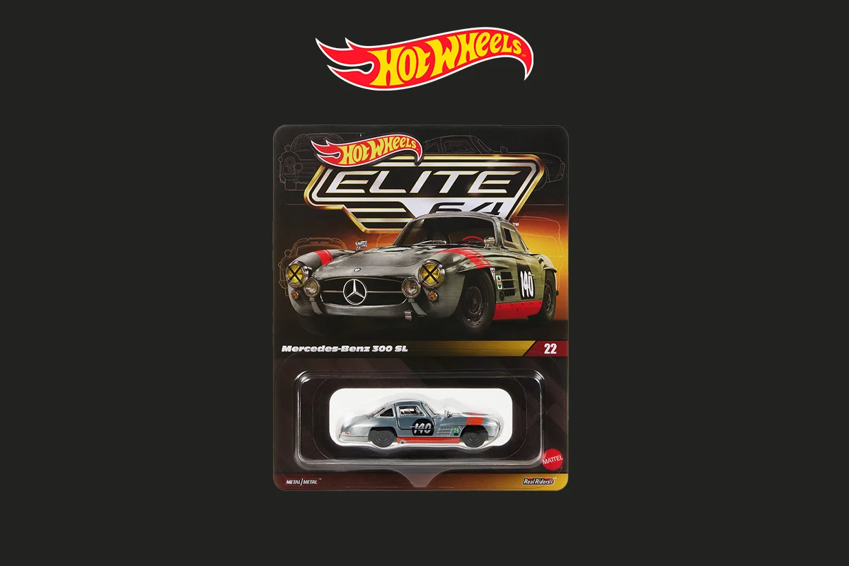 Hot Wheels Elite 64 Mercedes-Benz 300 SL: класика у вінтажному гоночному стилі