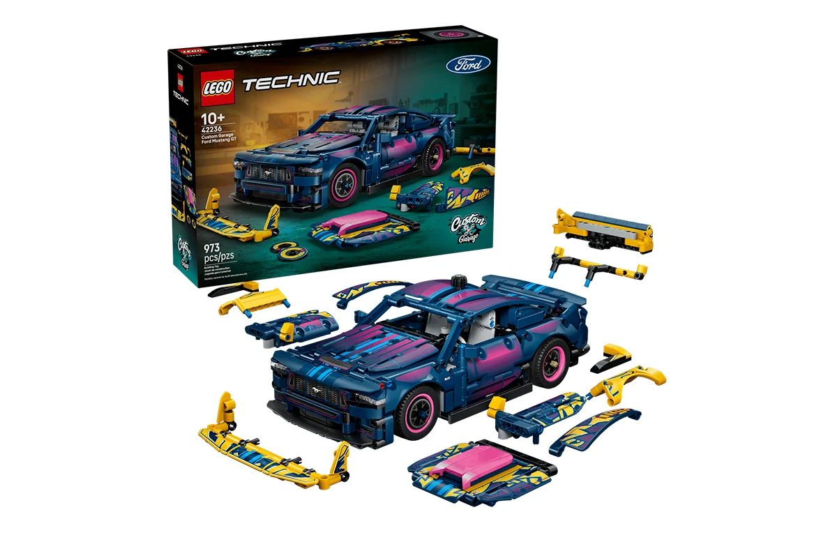Новий набір LEGO Technic 42236 Custom Garage Ford Mustang GT Car: кастомізація виходить на новий рівень