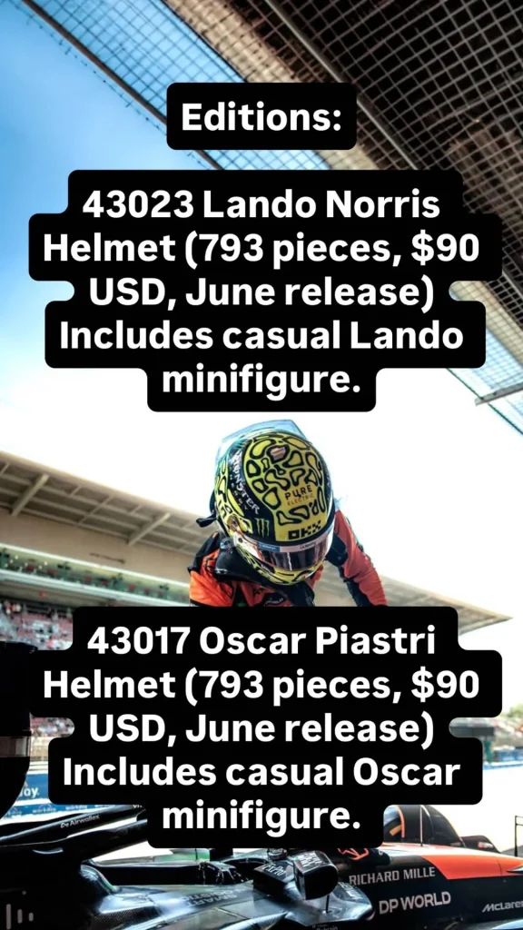 Чутки про LEGO шоломи команди McLaren