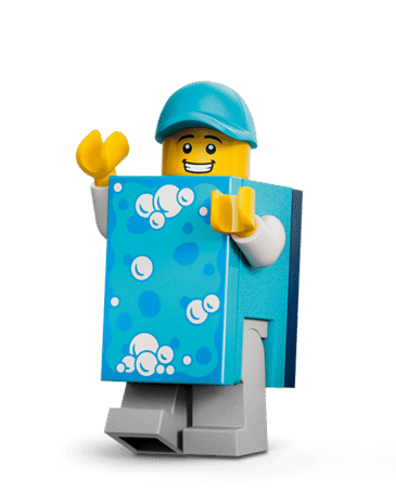 Мініфігурка LEGO губчастого-маскота у блакитному