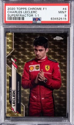 Колекційна картка 2020 Topps Chrome F1 Superfractor #4 Charles Leclerc Rookie Card (#1/1)