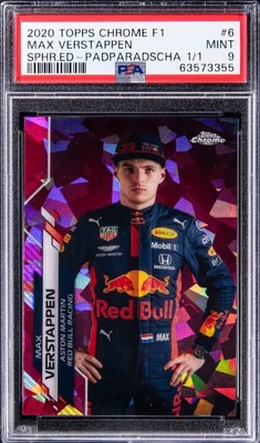2020 Topps Chrome Formula 1 Sapphire Edition Padparadscha Refractor #6 Max Verstappen Rookie Card (#1/1)