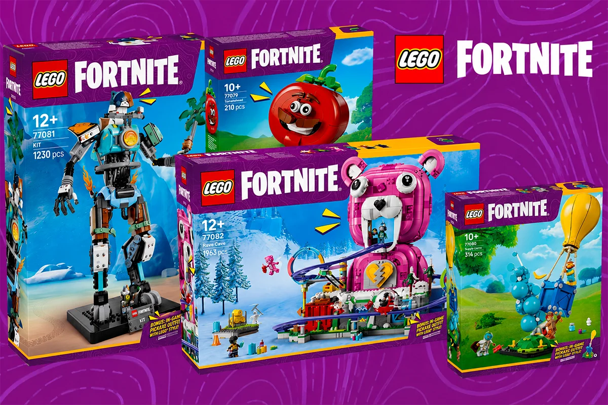 LEGO Fortnite літо 2026 року: чотири нових набори — Tomatohead, Supply Drop, KIT та Rave Cave