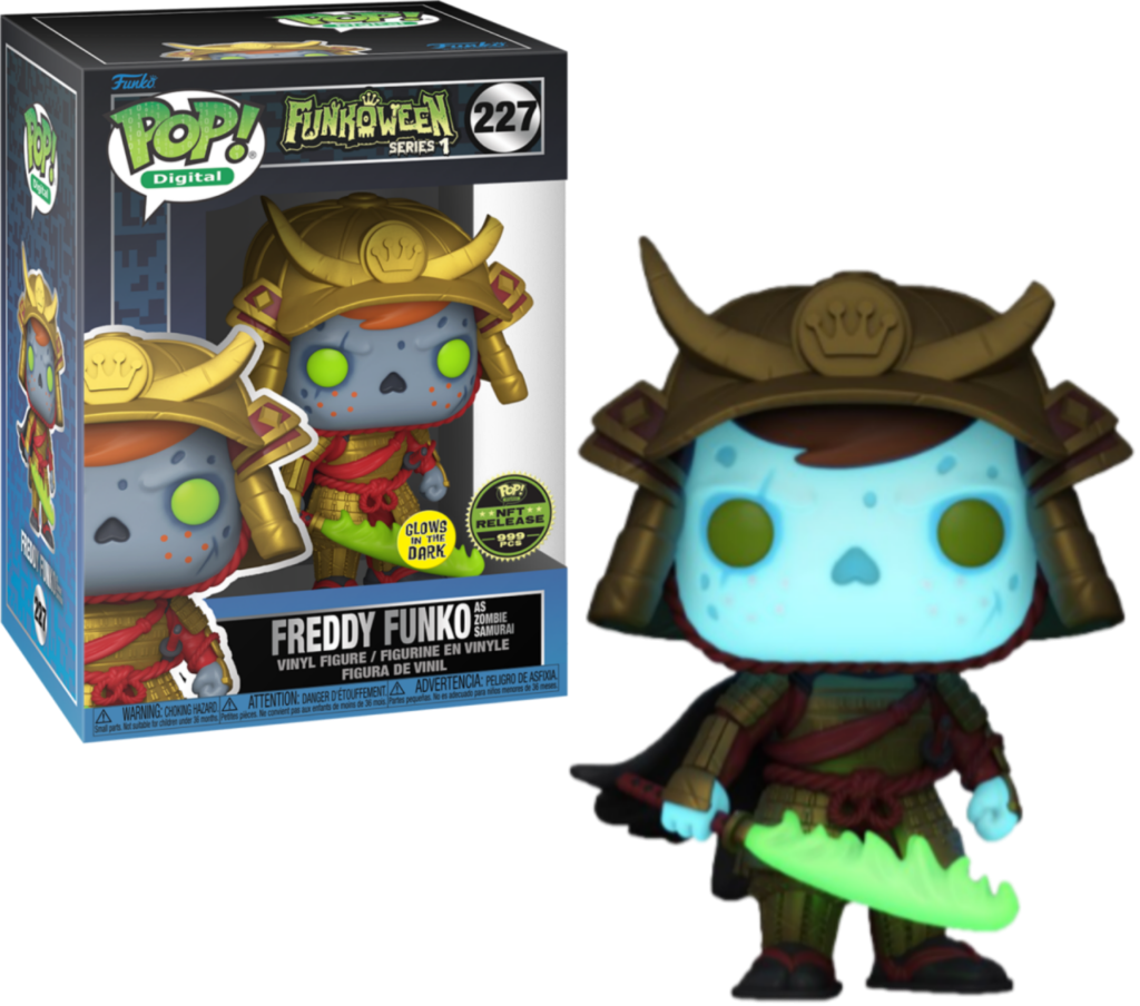 Фігурка Funko Pop Digital Funkoween Series 1 Freddy Funko as Zombie Samurai #227 NFT Release 999 PCS (Glow in the Dark)