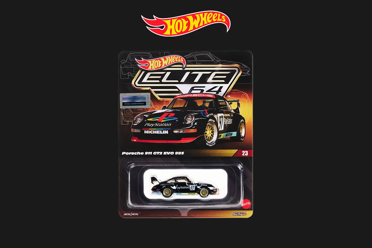 Hot Wheels Elite 64 випустив модель Porsche 911 GT2 EVO 993 з легендарною лівреєю PlayStation Motorsport — колекційний шедевр для фанатів перегонів і геймінгу