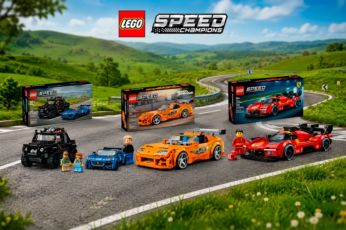 LEGO Speed Champions літо 2026 року: три нових набори — перший у своєму роді дабл-пак, «Форсаж» та Ferrari 499P
