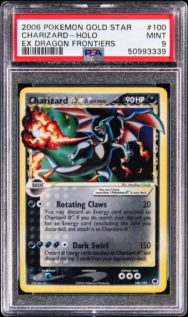 Pokémon TCG PSA 9 Holo Charizard #100 Gold Star з набору EX Dragon Frontiers