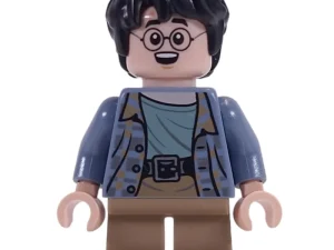 Гаррі Поттер / Harry Potter, Sand Blue Shirt, Short Dark Tan Legs, Excited — LEGO Harry Potter 76417 Чарівний банк «Ґрінґотс» — колекційне видання
