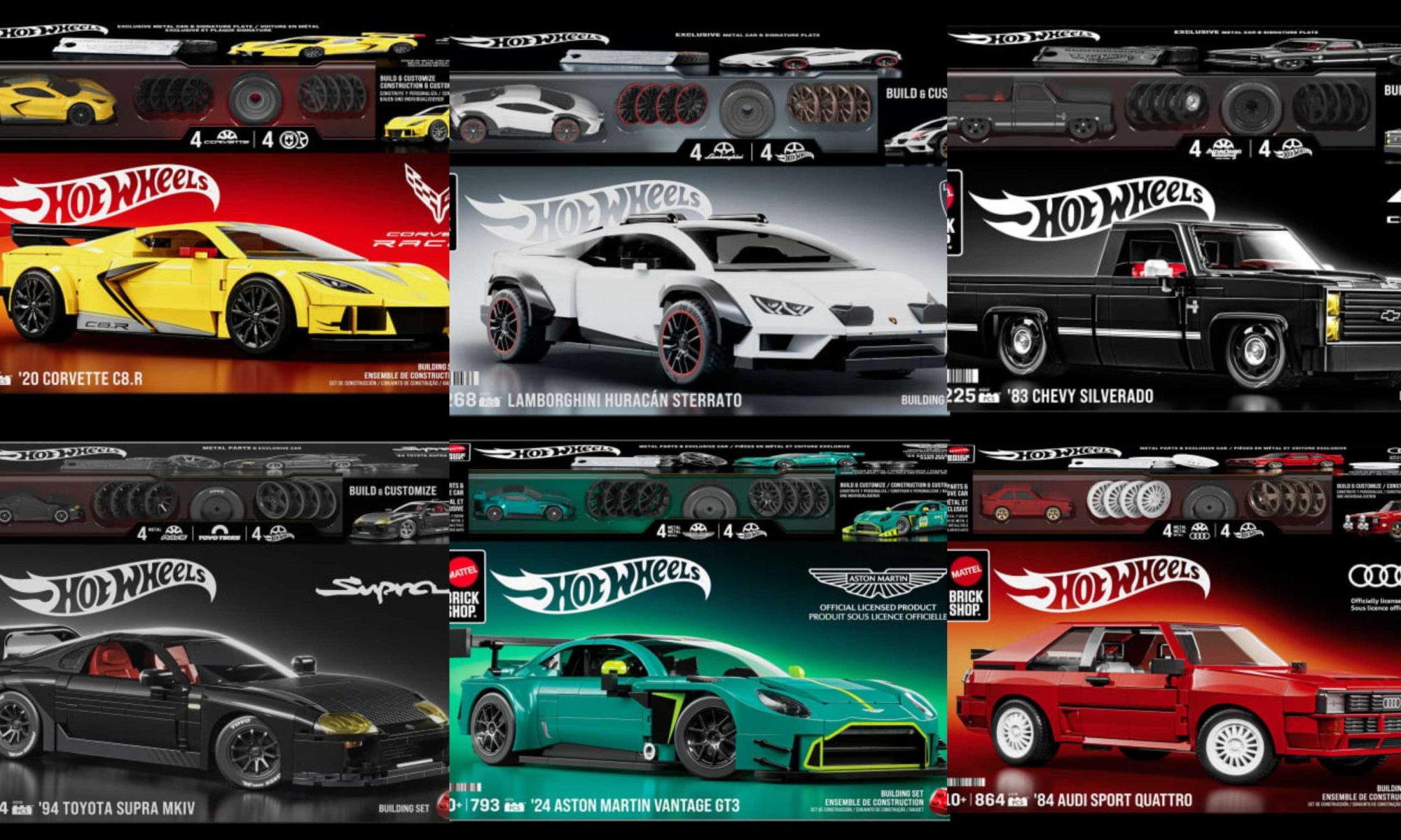 Mattel Brick Shop представили ще шість нових наборів конструкторів — Audi, Toyota, Lamborghini та інші