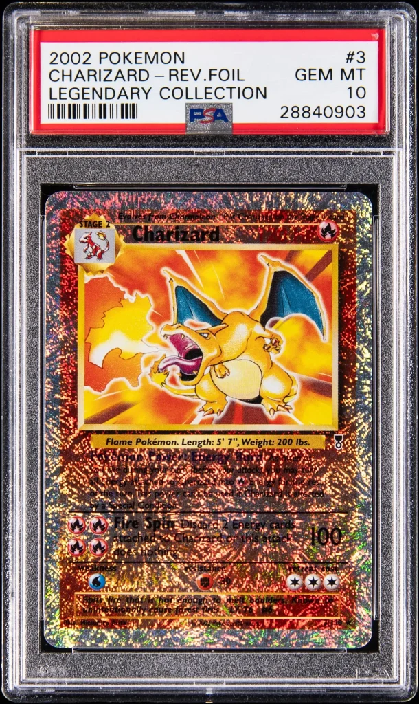 Pokémon TCG PSA 10 Reverse Holo Charizard #3 з набору Legendary Collection