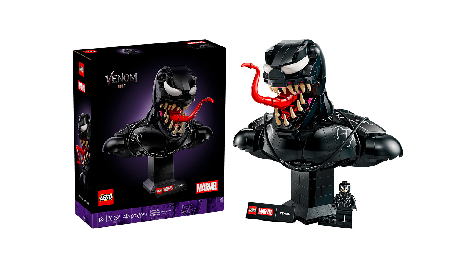 Набір LEGO Marvel 76356 Venom Bust офіційно представлений — перша мініфігурка Венома з фільмів від Sony нарешті тут