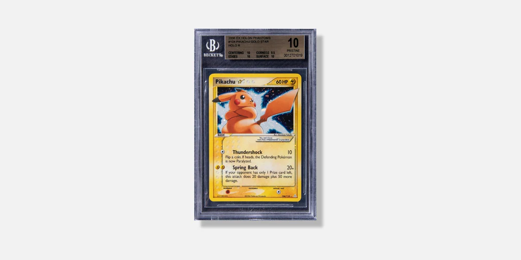 Pokémon TCG 2006 Pokémon TCG EX Holon Phantoms Holographic Gold Star #104 Pikachu