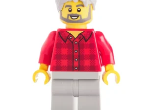 Red Torso Plaid, Light Bluish Grey Legs, Hair / Red Torso Plaid, Light Bluish Grey Legs, Hair — LEGO Icons 10270 Книгарня (Bookshop)