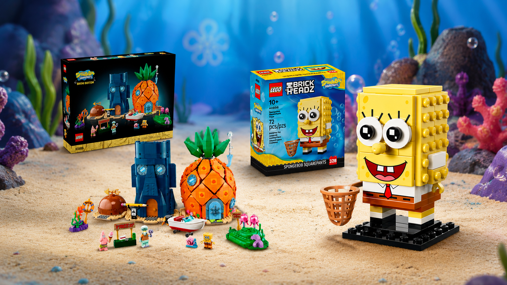 LEGO з Губкою Бобом Квадратними Штанами повертається: розкрито набори з Бікіні Боттом та BrickHeadz