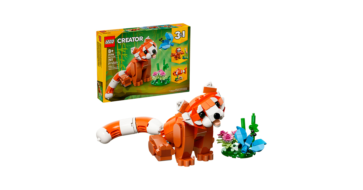 LEGO Creator 3-in-1 31394 Cute Animals Red Panda: червона панда, риба-клоун та сова в одному наборі