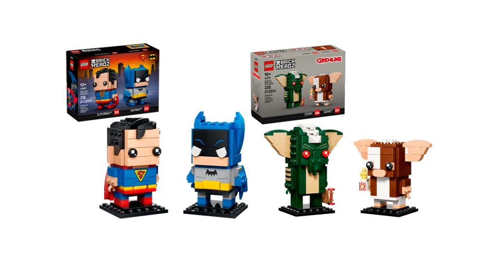 40859 Golden Age Superman and Batman та 40919 Gremlins Gizmo and Stripe