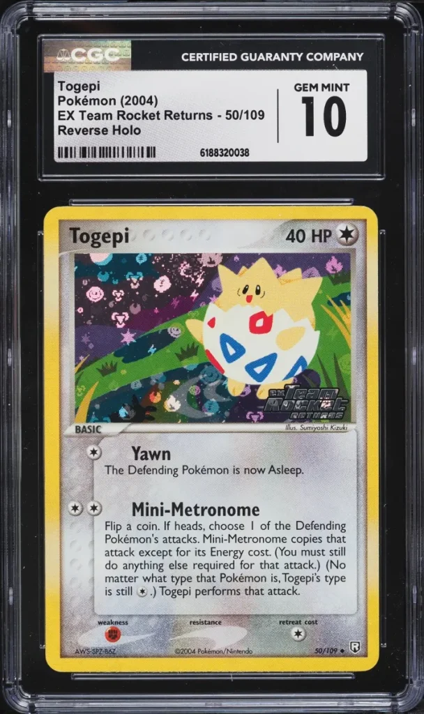 Pokémon TCG Team Rocket Returns Togepi: CGC Gem Mint 10, $2 010, POP 3