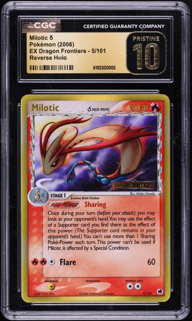Pokémon TCG Dragon Frontiers Milotic 2006 (Reverse Holo): CGC Pristine 10, $2 880, POP 3