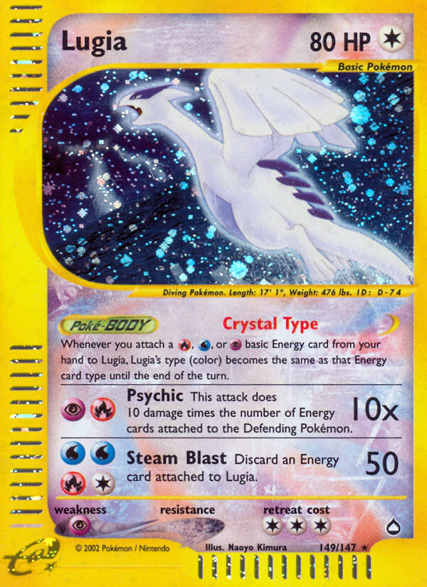Pokémon TCG Crystal Lugia (Holo) — Aquapolis, 149/147