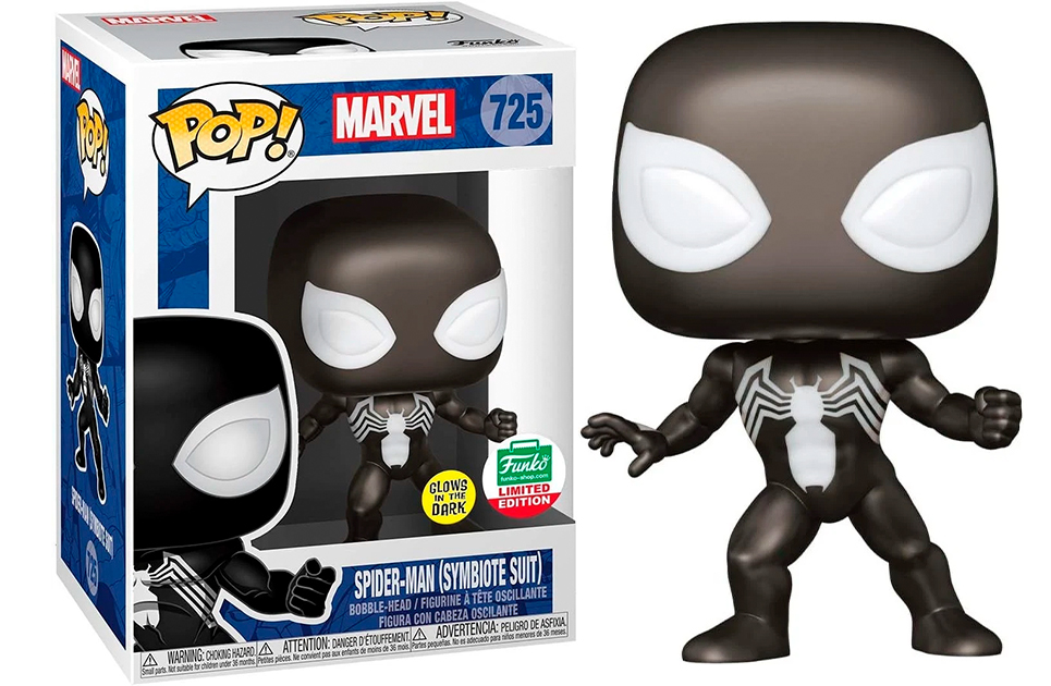 Funko Pop Spider-Man Symbiote Suit Glow in the Dark #725, Funko Shop Exclusive