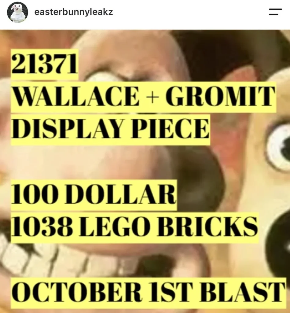 чутки про набір 21371 Wallace & Gromit Display Piece