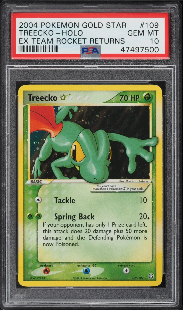 Pokémon TCG PSA 10 Treecko Gold Star (Team Rocket Returns)