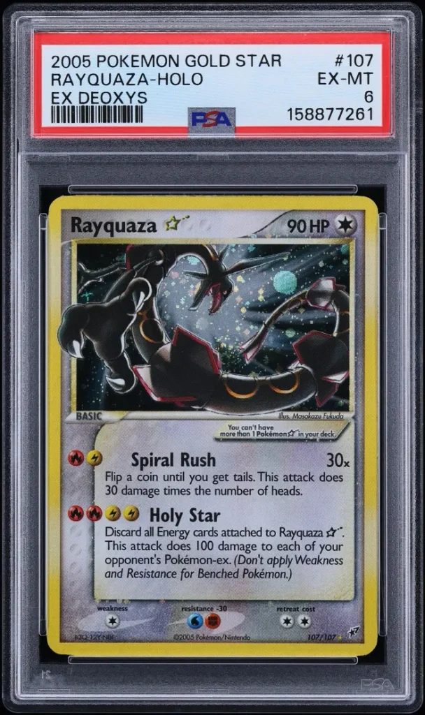 Pokémon TCG PSA 6 Rayquaza Gold Star Holo (Deoxys)