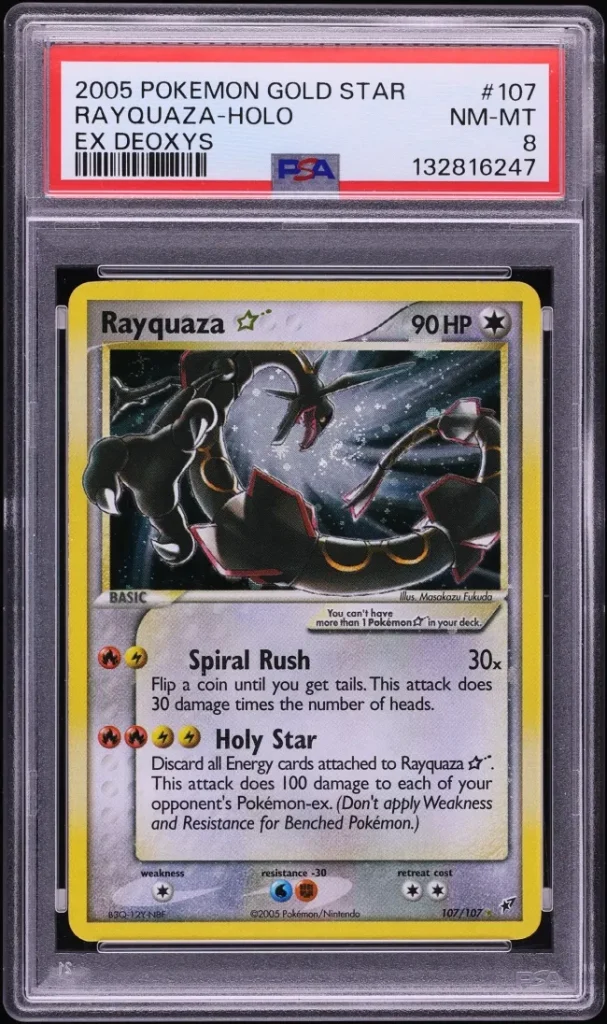 Pokémon TCG PSA 8 Rayquaza Gold Star (EX Deoxys)