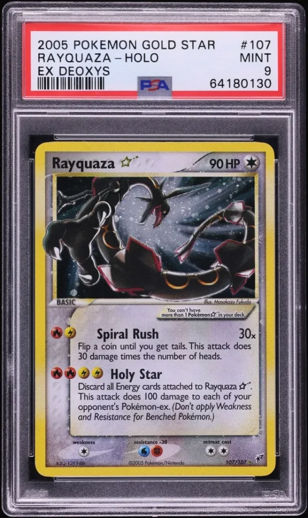 Pokémon TCG PSA 9 Rayquaza Gold Star (Deoxys)