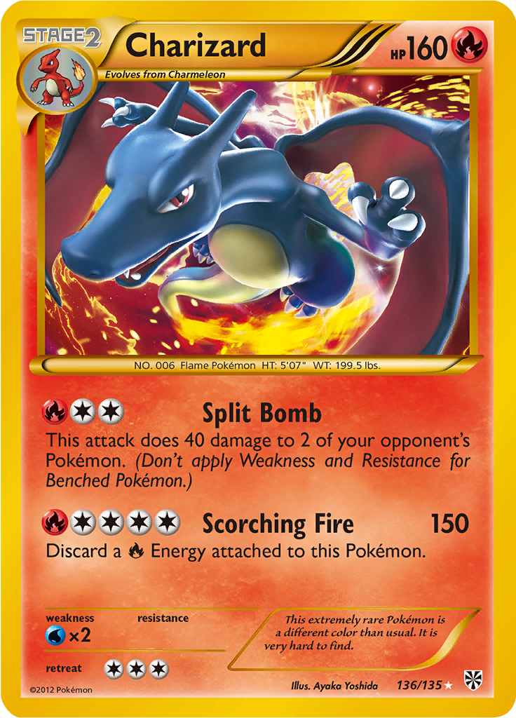 Pokémon TCG Charizard (Shiny Holo) — Plasma Storm, 136/135